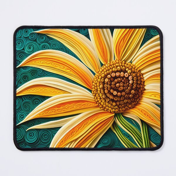 Item preview, Sunflower image with quilled paper effect designed and sold by hadleysheart.