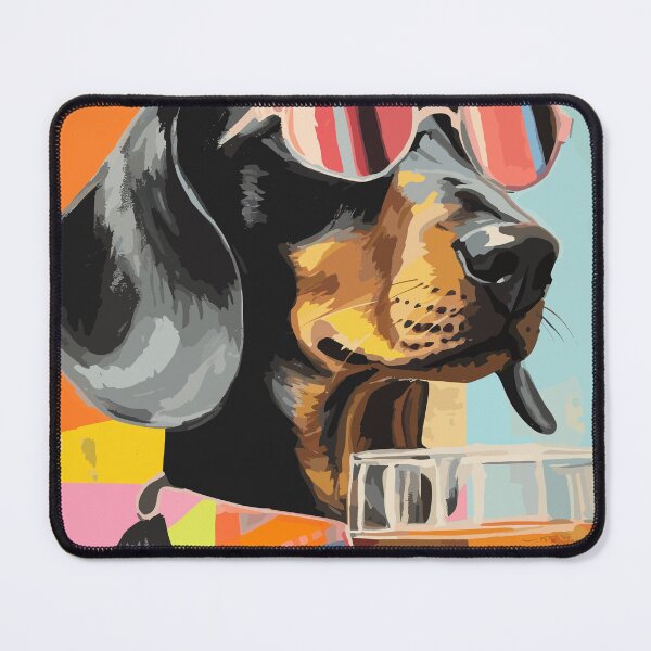 Item preview, Dachshund wearing sunglasses - Cool cocktail dog designed and sold by Straya75.