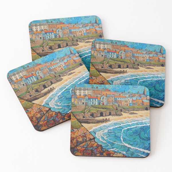 Item preview, Folk Art Newquay Beach and Town designed and sold by EpicFoxArt.