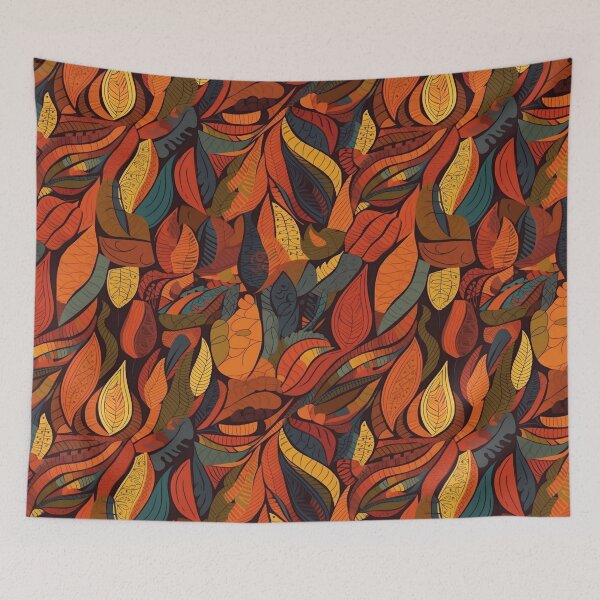 Item preview, Modern Art Meets Fall var. 2: Abstract, Playful, and Colorful Autumn Leaves Seamless Pattern designed and sold by stateofhuman.