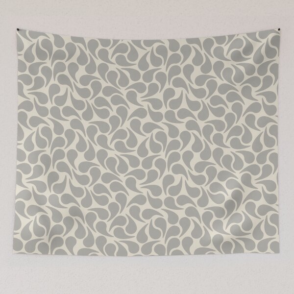 Item preview, Light Gray on Beige Groovy Abstract Graphic Geometric Paisley Shape Bold Mod designed and sold by victoriabdesign.