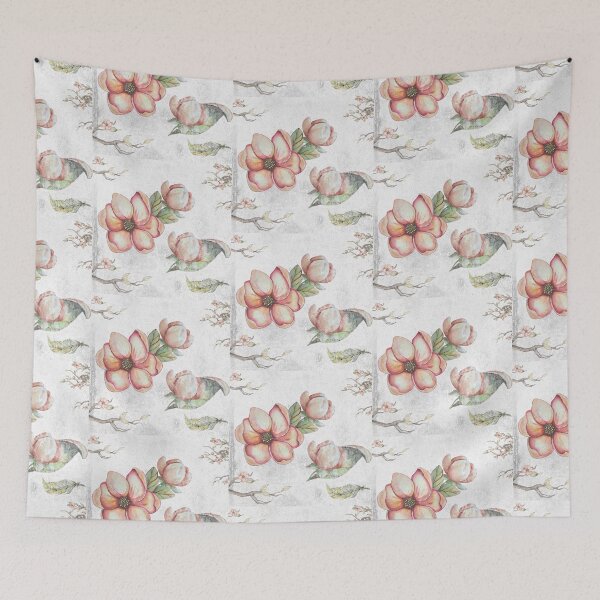 Item preview, Watercolor pink flowers and rustic wood, Vintage background designed and sold by InaDim.