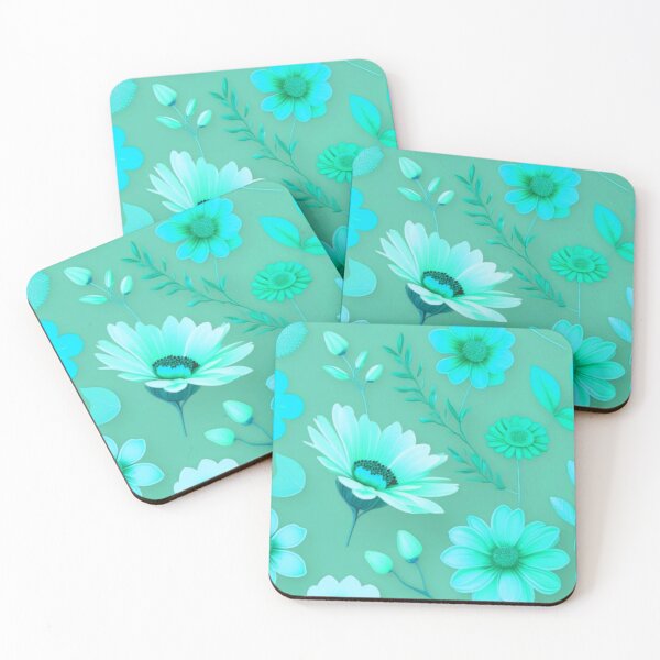 Item preview, Aqua Green Floral Art designed and sold by Rell1970.