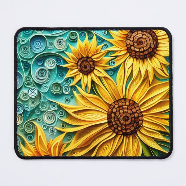 Item preview, Sunflower image with quilled paper effect designed and sold by hadleysheart.