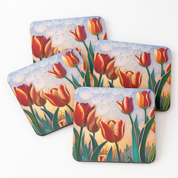 Item preview, Tulips background with quilled paper effect designed and sold by hadleysheart.