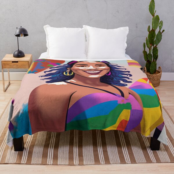 Item preview, Cute black woman cartoon character portrait at the pride parade designed and sold by FCEalin.