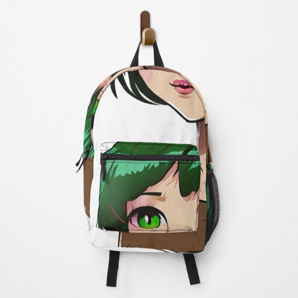 Item preview, A very cute short green haired and green eyed female cartoon character wearing a brown T-shirt designed and sold by FCEalin.