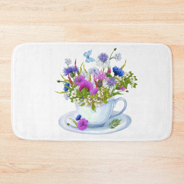 Item preview, Watercolor Teacup with Cornflowers  designed and sold by silviaol.