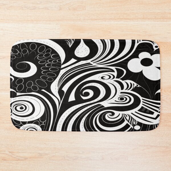 Item preview, Monochrome Magic: Black and White Swirling Geometric Pattern Collection One designed and sold by delohill.