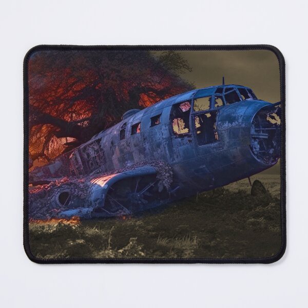 Item preview, Crashed Aeroplane Under An Oak Tree - Liminal Space Concept Art designed and sold by liminal-concept.