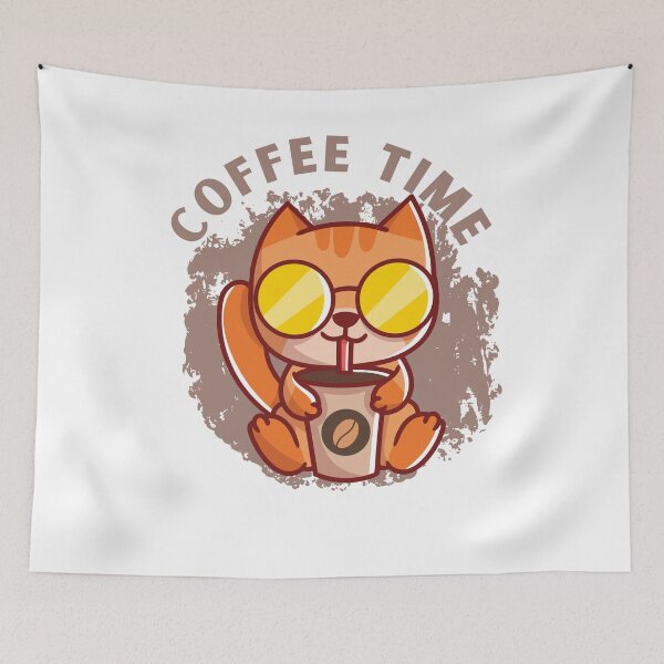 Item preview, Cat and coffee designed and sold by Azrou shop.