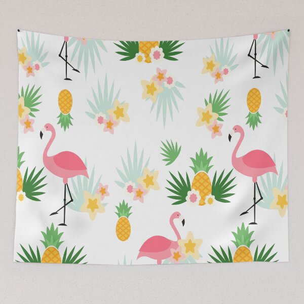 Item preview, Summer patterns with flamingos and pineapples designed and sold by CustomHive.