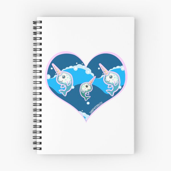Item preview, Narwhal heart unicorn pretty cute pink and blue ocean whale waves fish beachcore anime designed and sold by sandpaperdaisy.