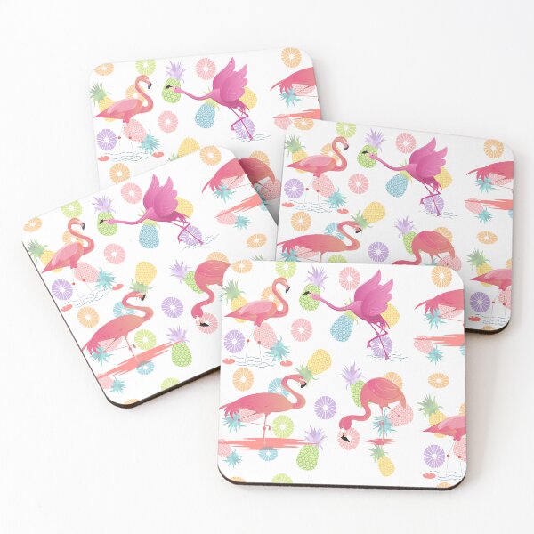 Item preview, Summer patterns with flamingos and pineapples designed and sold by CustomHive.