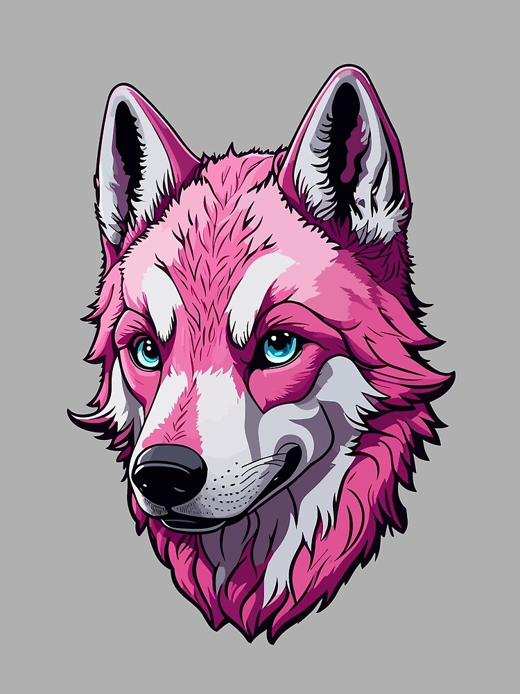Pink Wolf Drawing