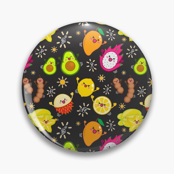 Item preview, Excited happy tropical fruits (Dark BG) designed and sold by mixMixtli.