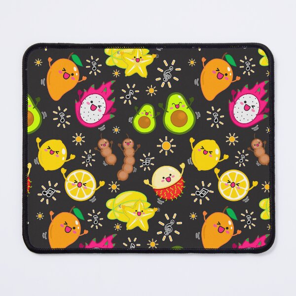 Item preview, Excited happy tropical fruits (Dark BG) designed and sold by mixMixtli.