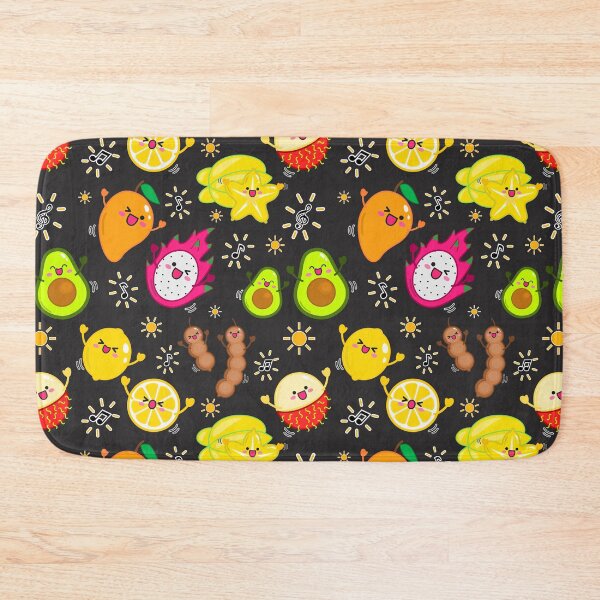 Item preview, Excited happy tropical fruits (Dark BG) designed and sold by mixMixtli.