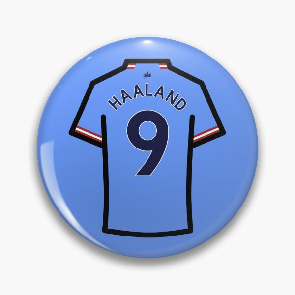 Item preview, Haaland #9 MC Sky Blues Football Jersey designed and sold by Millustgfx.