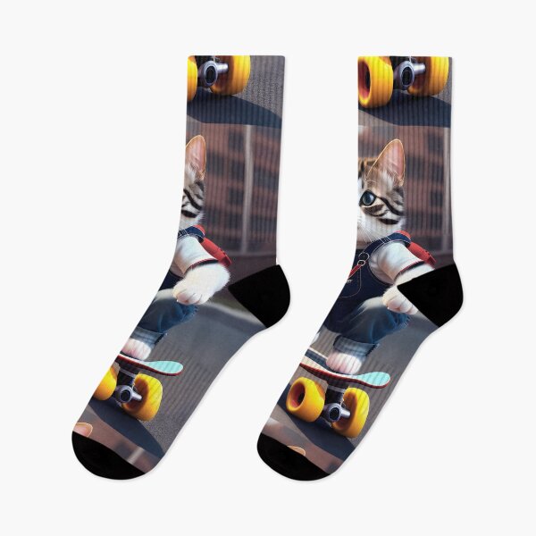 Item preview, Cat skateboarding  - Arte digital moderno designed and sold by Ai-michiart.