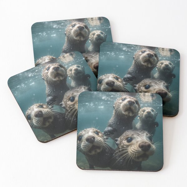 Item preview, Baby Otters Swimming designed and sold by luvablelifeform.