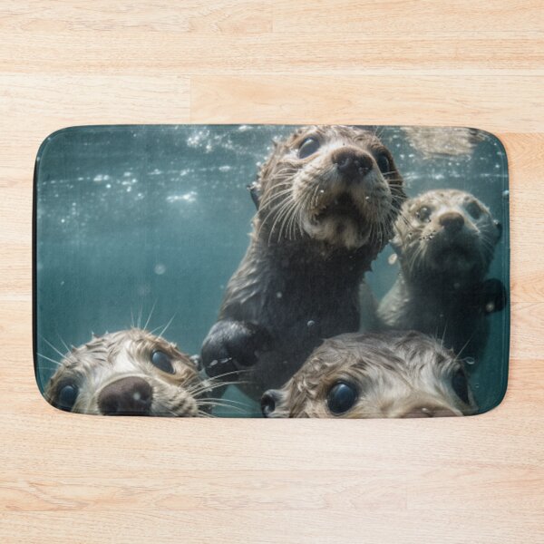 Item preview, Baby Otters Swimming designed and sold by luvablelifeform.