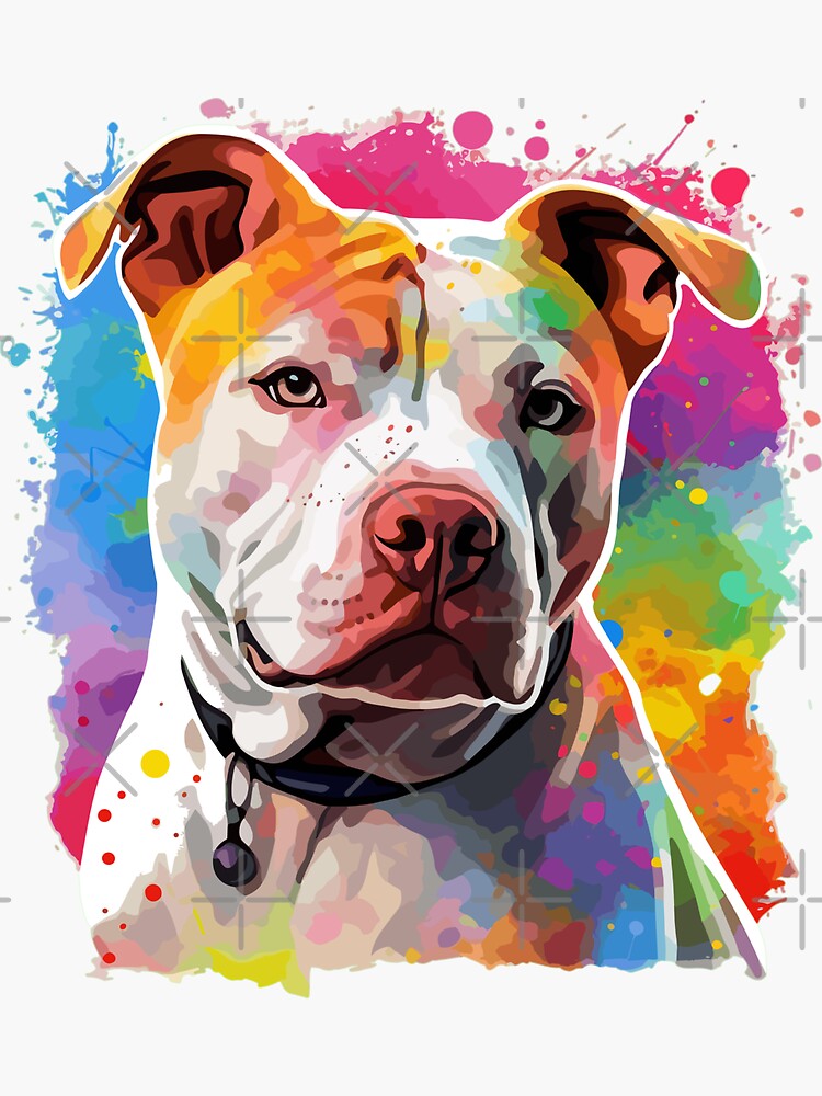 Colorful Pit Bull Art Jigsaw Puzzle