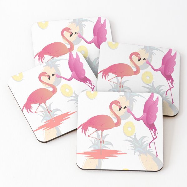 Item preview, Summer patterns with flamingos and pineapples designed and sold by CustomHive.