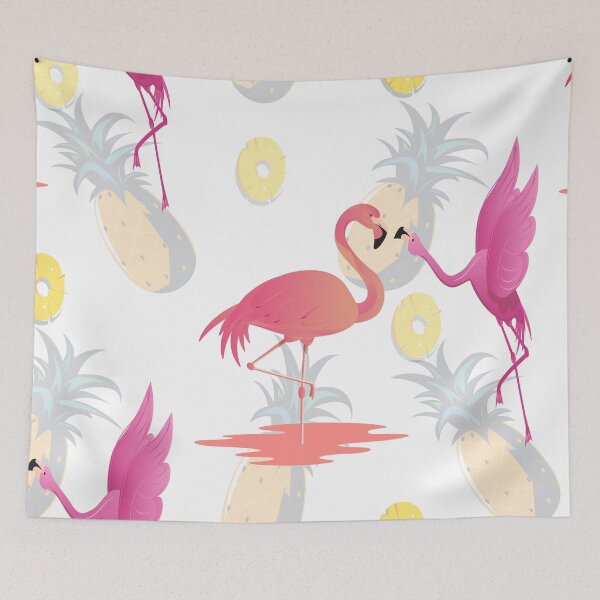 Item preview, Summer patterns with flamingos and pineapples designed and sold by CustomHive.