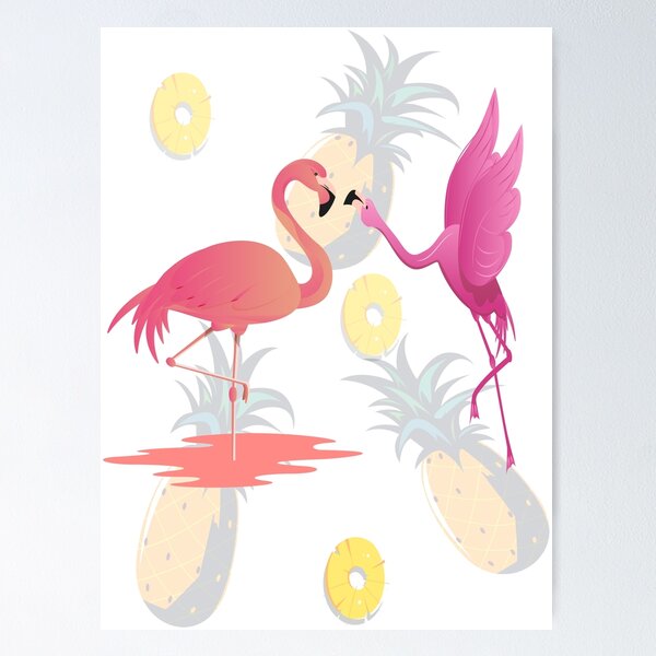 Artikelvorschau, Sommermuster mit Flamingos und Ananas entworfen und verkauft von CustomHive.