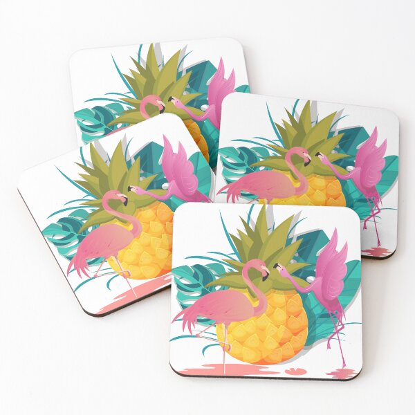 Item preview, Summer patterns with flamingos and pineapples designed and sold by CustomHive.