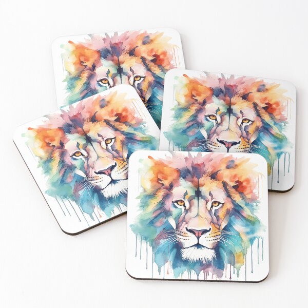 Item preview, Rainbow Watercolor Lion  designed and sold by CraftingImpulse.
