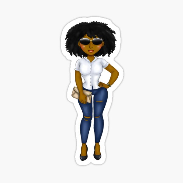 Item preview, Black Woman Chibi Curly Hair Baddie Anime Girl designed and sold by Deanna McRae.