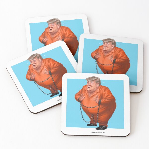 Item preview, Trump in Chains and Orange Prison Jumpsuit Funny Design designed and sold by badjoojoo.