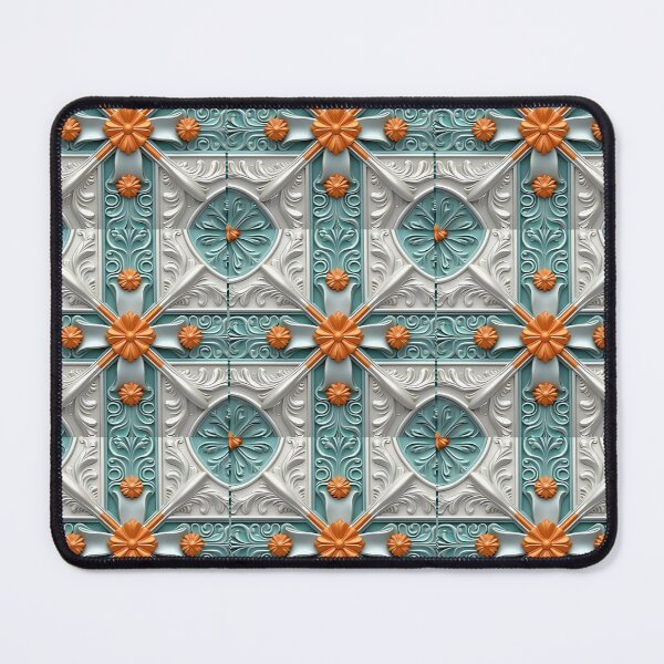 Artikelvorschau, Tangerine and Teal Design with Silver Adornments With Flower Center, Filigree entworfen und verkauft von MiracleROLArt.