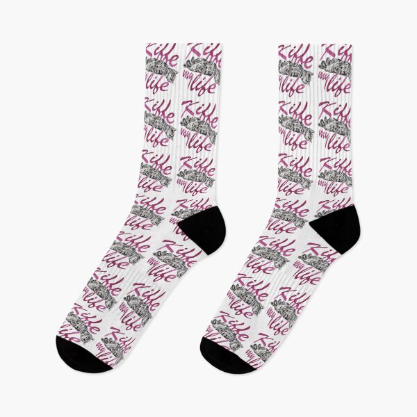 Item preview, Sleeping kitten, Kiffe my life 2 - graphite version, pink text designed and sold by SylvieG18.