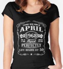 Camiseta entallada de cuello redondo Nacido en abril de 1968, las leyendas nacieron en abril de 1968