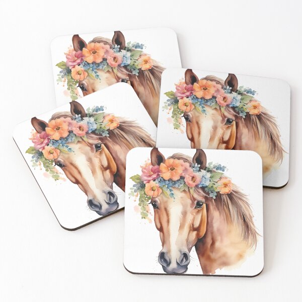 Item preview, Watercolor Flower Crown Horse designed and sold by CraftingImpulse.