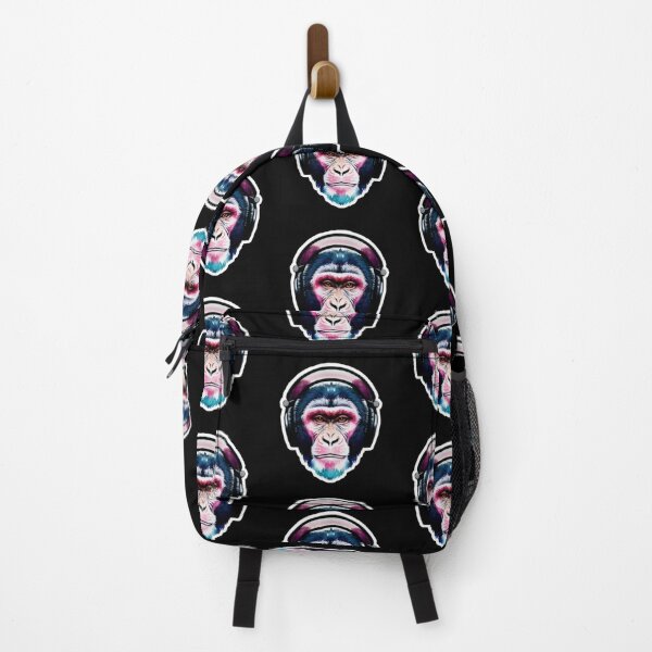 Item preview, chimpanzee with headphones designed and sold by Artcolage87.