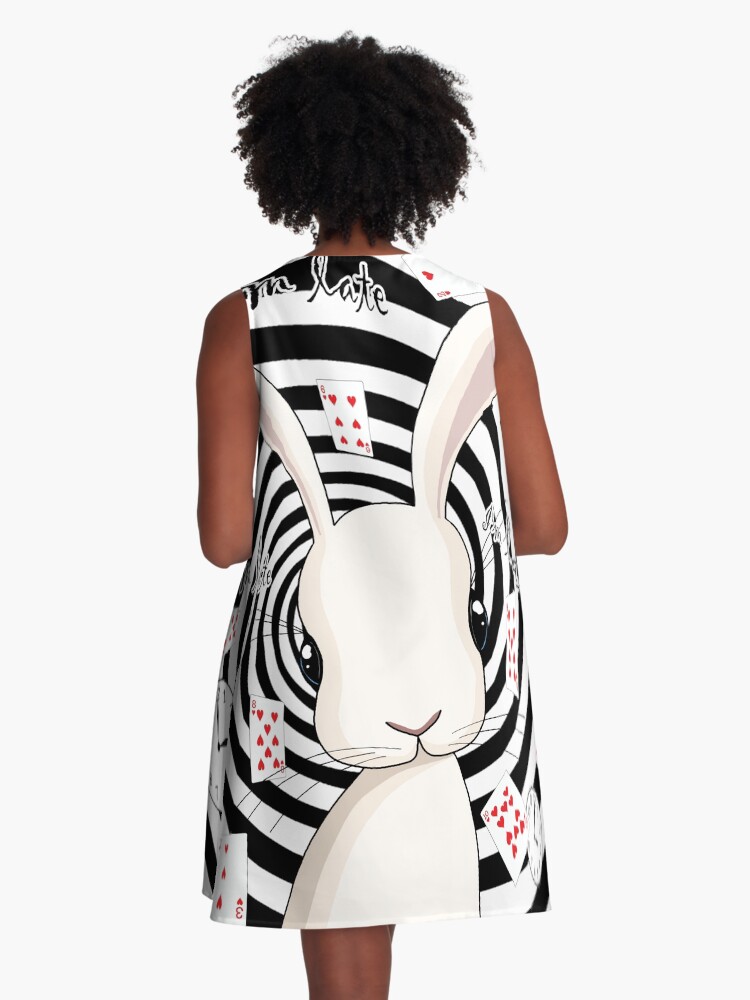Thumbnail 3 of 4, A-Line Dress, White rabbit in Wonderland designed and sold by ValentinaHramov.
