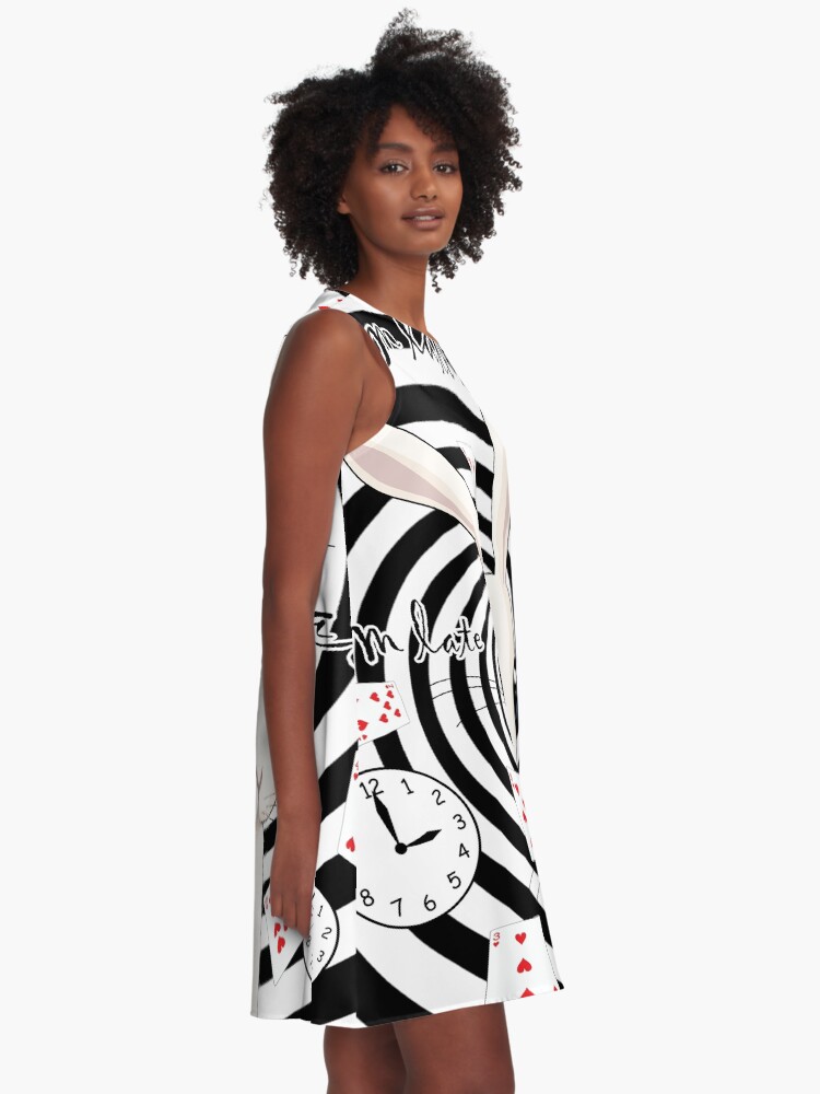 Thumbnail 2 of 4, A-Line Dress, White rabbit in Wonderland designed and sold by ValentinaHramov.