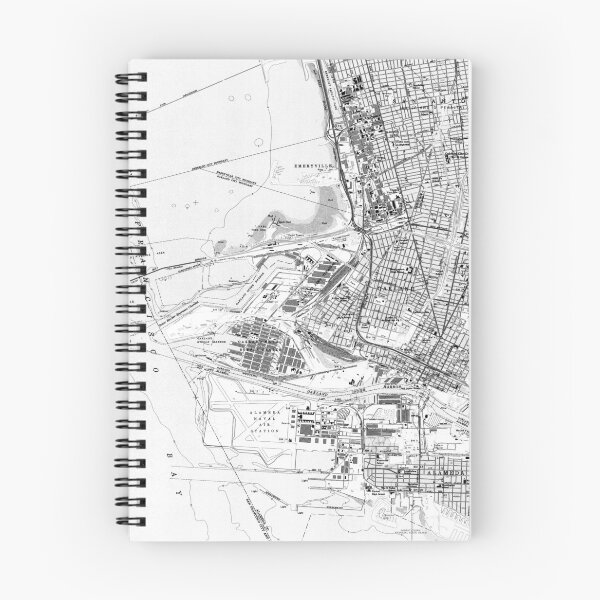 Item preview, Vintage Map of Oakland California (1959) BW designed and sold by BravuraMedia.