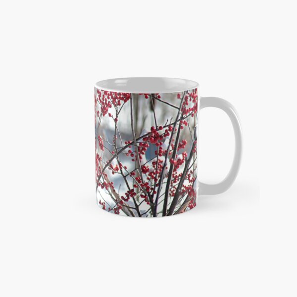 Item preview, Red winter berries, snow...and a mockingbird designed and sold by Linda Crockett.