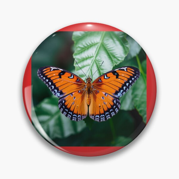 Item preview, butterfly colorful on plant leaf designed and sold by boldbrushstroke.