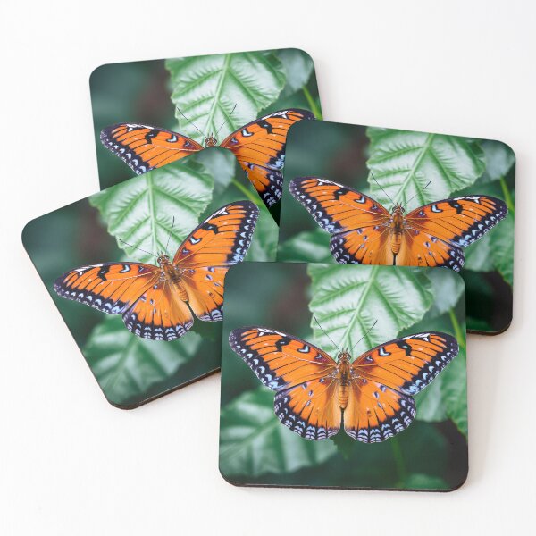 Item preview, butterfly colorful on plant leaf designed and sold by boldbrushstroke.