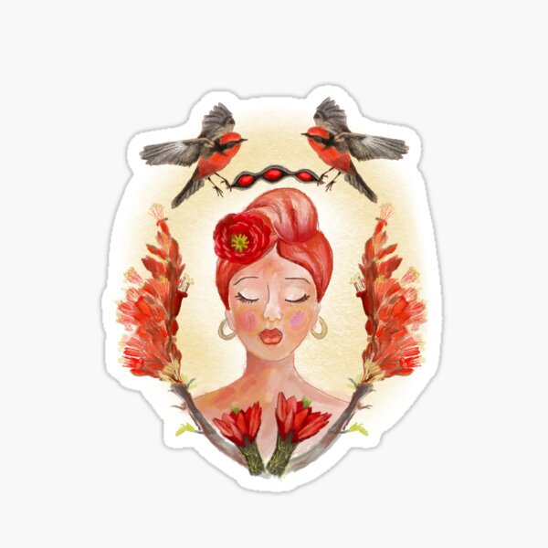 Desert Ocotillo Woman Sticker