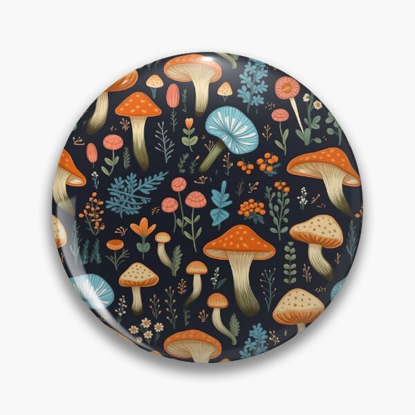 Aperçu de l'œuvre Modèle de forêt de champignons colorés vintage créée et vendue par BVDigitalArt.