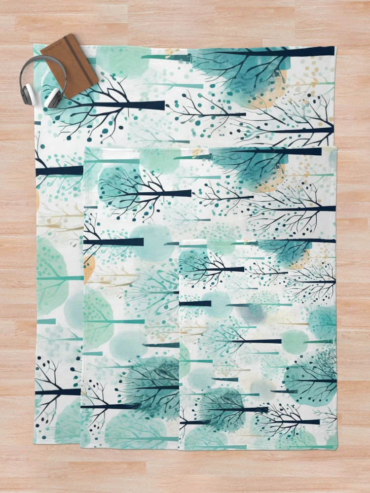 Thumbnail 5 of 6, Throw Blanket, Winter Trees designed and sold by InfinityPattern.
