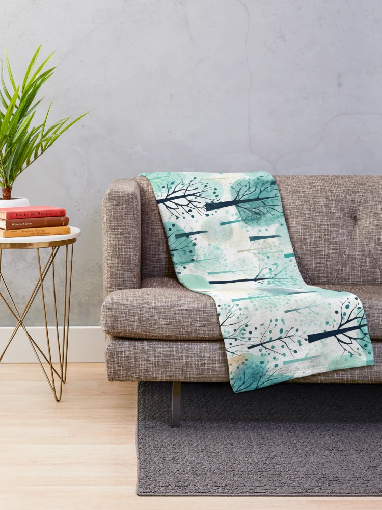 Thumbnail 2 of 6, Throw Blanket, Winter Trees designed and sold by InfinityPattern.