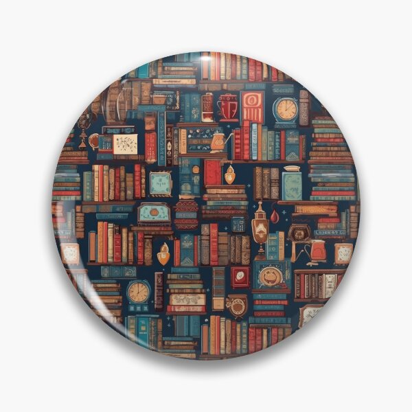 Item preview, Vintage bookstore all over pattern designed and sold by BVDigitalArt.